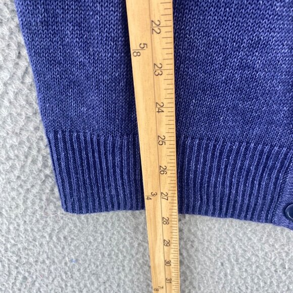 Talbots Sweater Womens Medium Blue Cardigan Button Up V Neck Knit 3/4 Sleeves - Picture 8 of 9